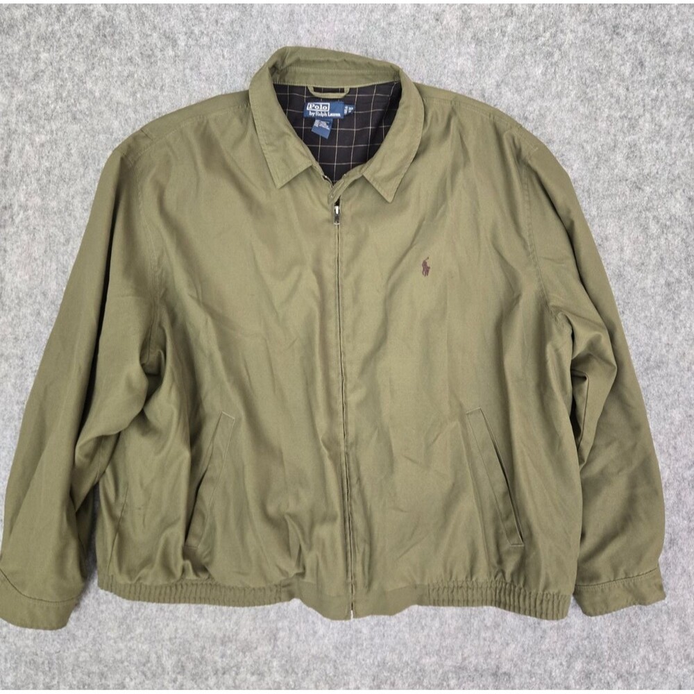 Polo Ralph Lauren Jacket Green Full Zip Embroidered Pony Mens Big 3XB Lined Golf
